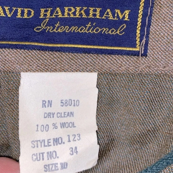 David Harkham international vintage tan pleated skirt size 10 wool - Picture 5 of 6